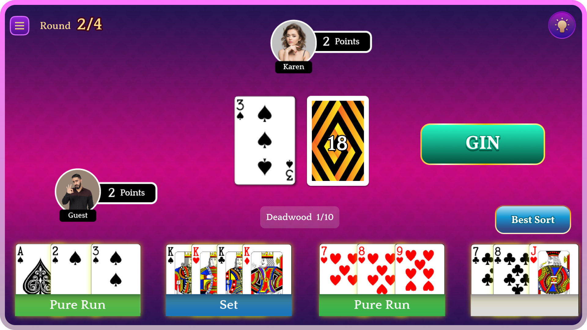 gin-rummy game screenshot three